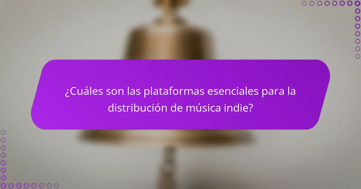 ¿Cuáles son las plataformas esenciales para la distribución de música indie?