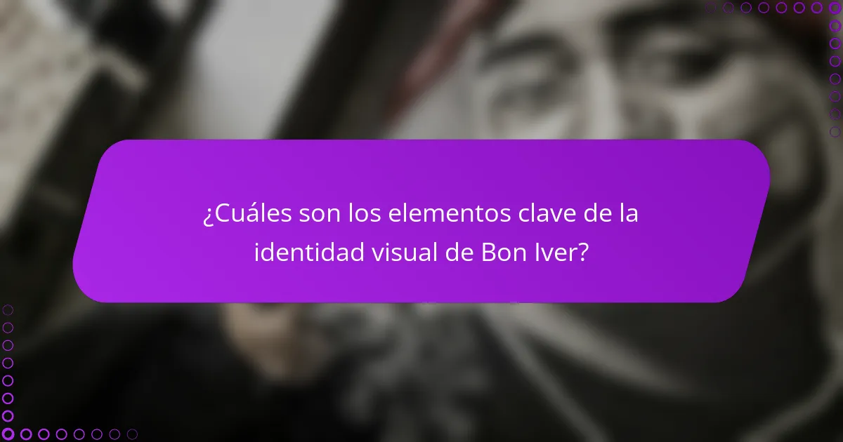 ¿Cuáles son los elementos clave de la identidad visual de Bon Iver?