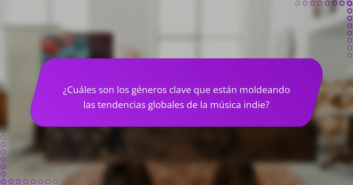¿Cuáles son los géneros clave que están moldeando las tendencias globales de la música indie?
