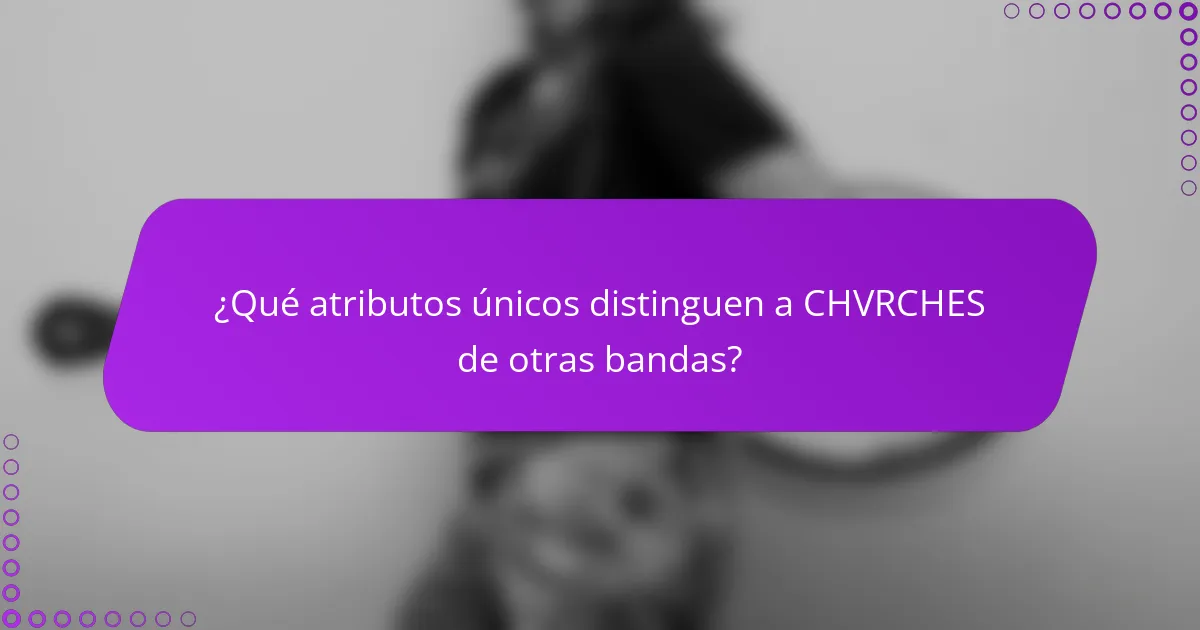 ¿Qué atributos únicos distinguen a CHVRCHES de otras bandas?