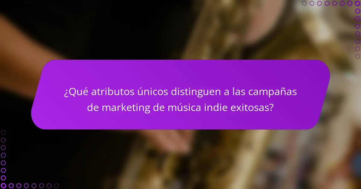 ¿Qué atributos únicos distinguen a las campañas de marketing de música indie exitosas?