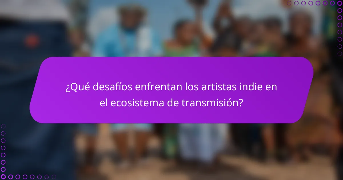 ¿Qué desafíos enfrentan los artistas indie en el ecosistema de transmisión?
