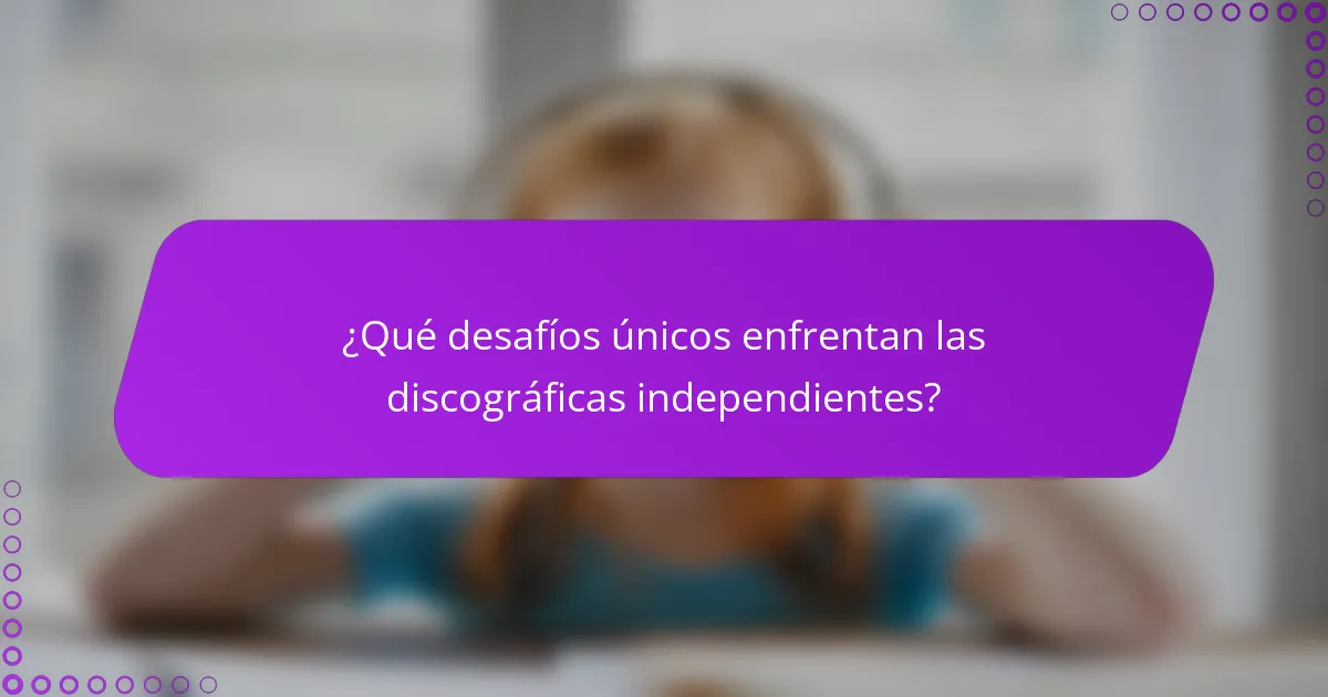 ¿Qué desafíos únicos enfrentan las discográficas independientes?
