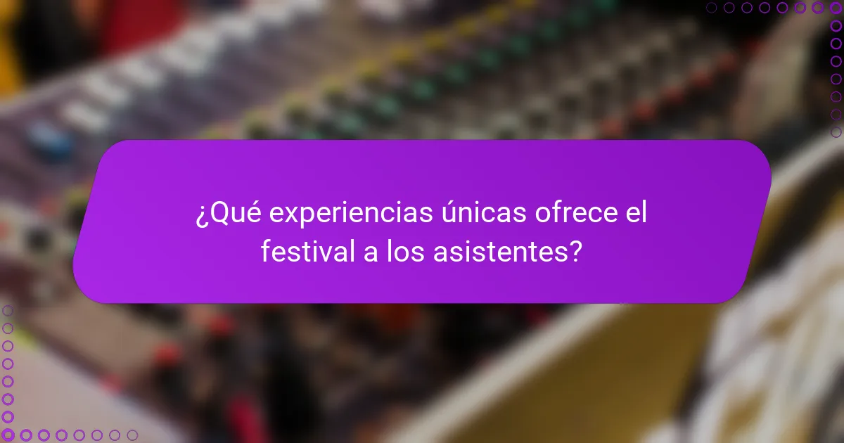 ¿Qué experiencias únicas ofrece el festival a los asistentes?