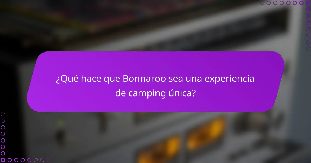 ¿Qué hace que Bonnaroo sea una experiencia de camping única?